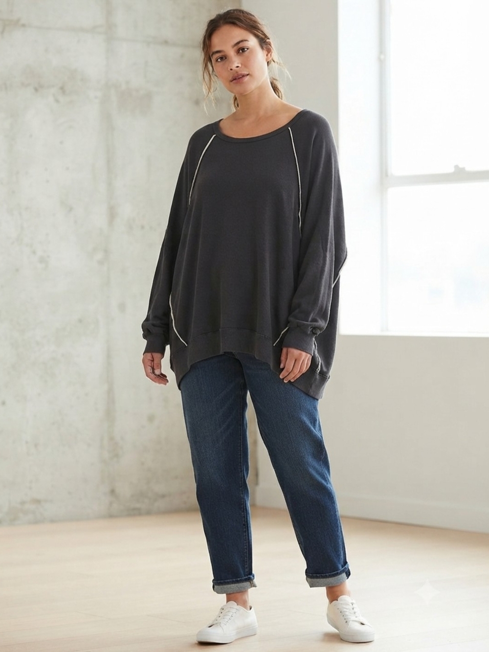 Aerie oversized, wide-neck sweatshirt